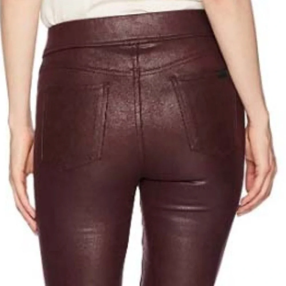 Jen7‎ by 7 For All Mankind Pants NWT 0 Burgundy Pull On Skinny Stretch Merlot